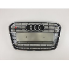 Решітка радіатора Audi A6 2011-2014 рік Сіра з хром (в стилі S-Line)