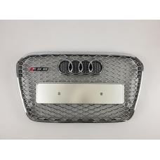 Решітка радіатора Audi A6 2011-2014 рік Сіра з хром рамкою (в стилі RS)