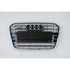 Решітка радіатора Audi A6 2011-2014 рік Чорний з хромом (в стилі S-Line)