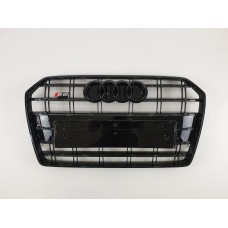 Решітка радіатора Audi A6 2014-2018 рік Чорна (в стилі S-Line)